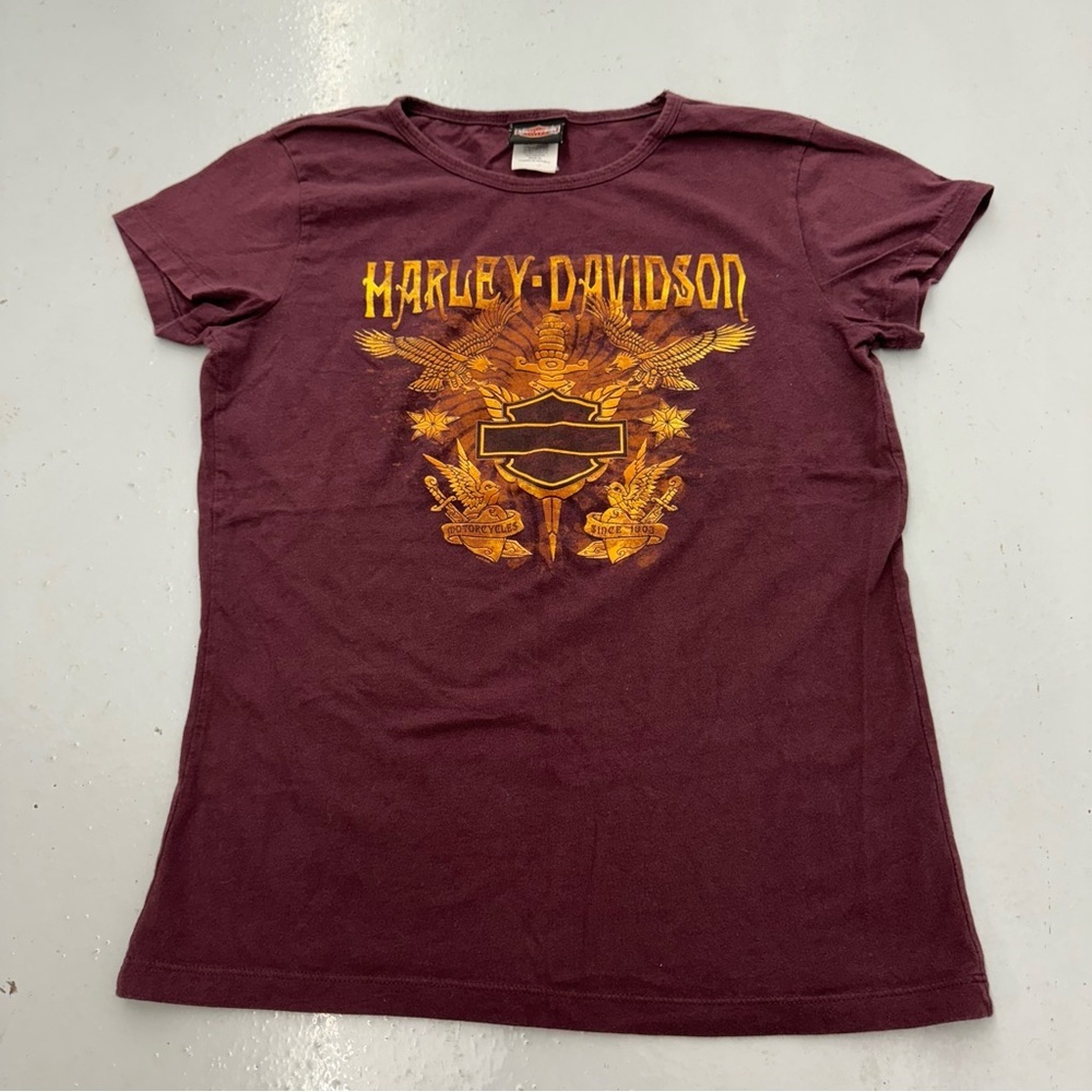 Harley Davidson Women’s Graphic T Shirt Jamaica Motorcycle Biker
